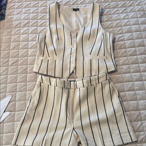 Express Cream and Black Striped Set